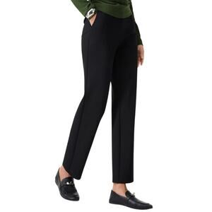 OGL Womens The Everyday Pants L Black Tummy Control Slim Ponte Office Career NWT